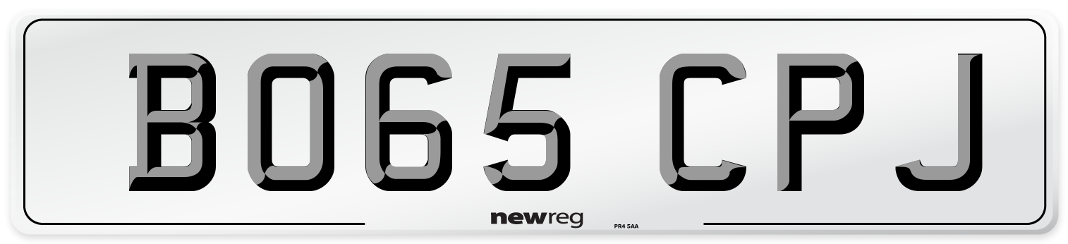 BO65 CPJ Number Plate from New Reg